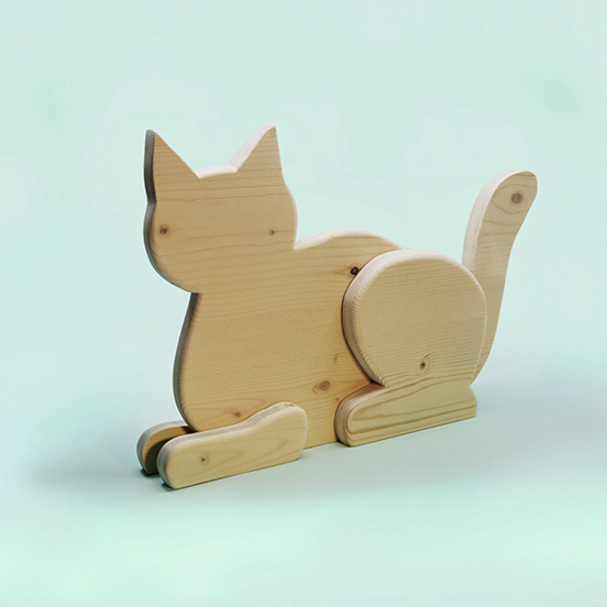 Katze aus Holz – Stiftung 50plus